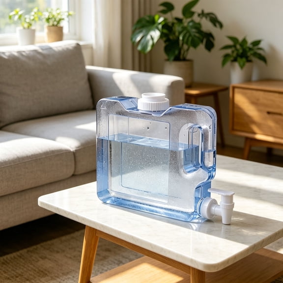 Plastic Drink Dispenser With Spout, Clear Plastic Water Jug with Leak-Proof Spigot, Rectangular Beverage Container for Parties, Picnics, Lemonade and Iced Tea
