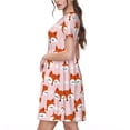thumbnail image 2 of Lsque cute fox pink Print Women's Casual Dress T-Shirt Summer Short Sleeve Scoop Neck Swing Dresses, 2 of 6