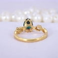 thumbnail image 4 of 1Ct Lab Created Emerald Pear Cut Women's Engagement & Wedding Fancy Ring In 14k Yellow Gold Plated, 4 of 5