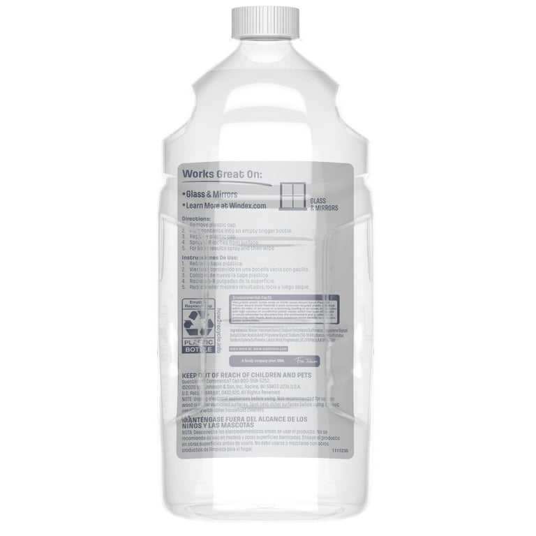 Windex Vinegar Glass Cleaner Refill, 2 Liter (Pack of 2) 67.6 Fl Oz (Pack  of 2) 