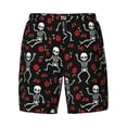 thumbnail image 4 of Lsque Mens Swim Trunks Skeleton with Roses Pattern - Bathing Suit Compression Liner - Beach Swim Shorts Swimwear - (S-3XL) - Stretch Quick Dry -XX-Large, 4 of 9