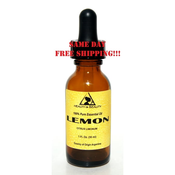 LEMON ESSENTIAL OIL AROMATHERAPY 100% PURE NATURAL GLASS DROPPER 1.0 OZ, 30 ml