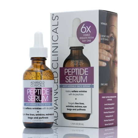 Advanced Clinicals Peptide Serum. Anti Wrinkle Face Serum for Wrinkles and Fine Lines. 1.7 Fl Oz.