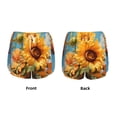 thumbnail image 3 of Susaid Sunflower Blue Sky Print Women's High Waisted Running Shorts Quick Dry Athletic Gym Track Workout Shorts Zip Pocket-X-Large, 3 of 7