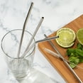 thumbnail image 5 of G-Force Eco-Friendly Reusable Stainless Steel Silver 14 Pack Straws, Including 2 Cleaning Brushes, 5 of 8