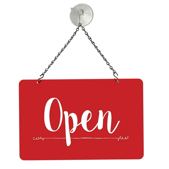 NAHANCO 12"W X 8"H Metal Open/Closed Sign Kit, Red (Pack of 1)
