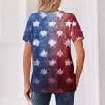 thumbnail image 3 of Iaqnaocc 250 Anniversary Usa Shirt for Women 4th Of July Short Sleeve Button Down V Neck Patriotic American Flag Stars Tees Vintage Summer Freedom Tee Tops Royal Blue XXL, 3 of 3