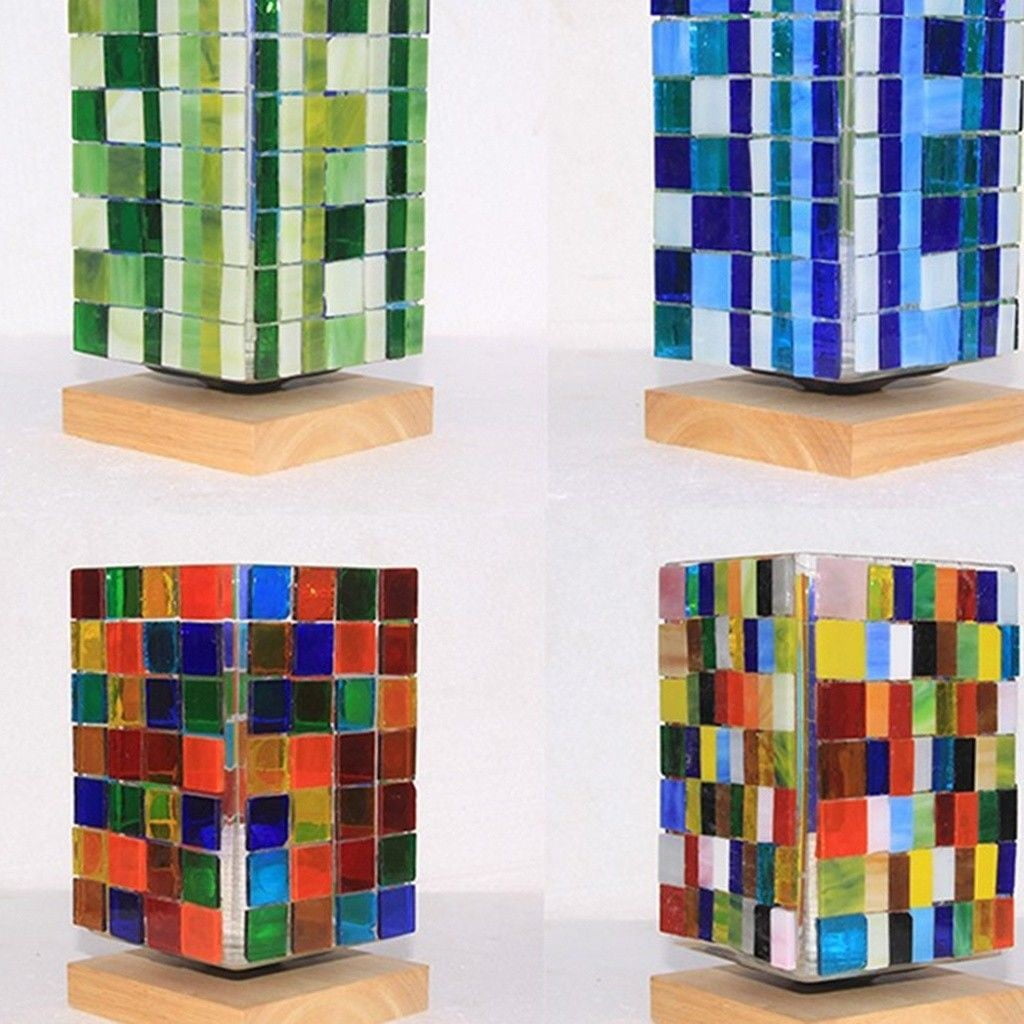 100 Pcs Square Glass Assorted Color Art for DIY Crafts Supplie Mosaic Tiles 100g 