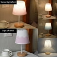 thumbnail image 2 of AMERTEER USB Bedside Lamp LED Bedside Light Industrial Table Lamp Table Light Push Button Switchs for Bedroom Liing Room Solid Wood Base, 2 of 11