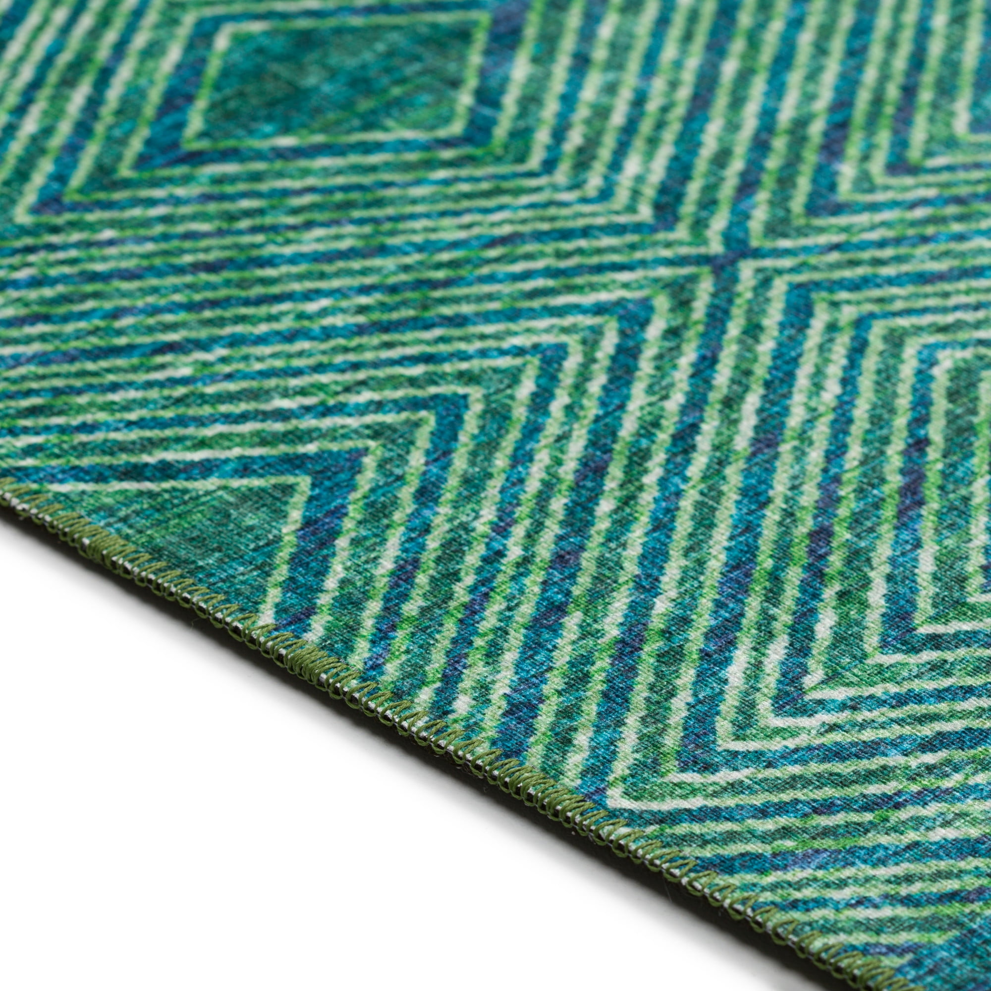 Addison Rugs Yuma Green Transitional Southwest 2'3" x 7'6" Runner Rug Green AYU31