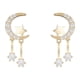 thumbnail image 1 of Pendientes pequeños de circonita con forma de luna y estrella, pendientes minimalistas, marea femenina para dormir sin quitarse los pendientes JM, 1 of 5
