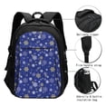 thumbnail image 3 of Salouo Golden Snowflakes Royal Blue Pattern Extra Large Travel Laptop,Backpack with USB Charging Port College Backpack Business Work Bag Casual Daypack Fits for Men & Women, 3 of 7