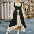 thumbnail image 2 of WTOBBY Women's Long Sleeve Fall Casual Dress with Loose Fit and Pleated Front Pockets - Comfortable and Stylish Renaissance-Inspired Dress for Autumn,Black L, 2 of 4
