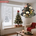 thumbnail image 3 of Stylized Metal Hanging Christmas Tree Wind Spinner - Floral Pattern Design with Daisies Perfect for Garden & Yard Decor, 3 of 7