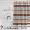 thumbnail image 2 of Beige Khaki Striped Shower Curtain Set - Small 36" x 72" Washable Bathtub Curtain with 12 Hooks, Farmhouse Stripes Modern Abstract Art Waterproof Fabric Shower Curtains for Bathroom/Bathtub Décor, 2 of 6