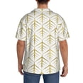 thumbnail image 7 of Goofa White And Gold Geometry Printed Men's Casual Short-sleeved Shirt,Lightweight Breathable Button-down,Summer Casual men's top,Versatile Fashion shirt-Small, 7 of 7