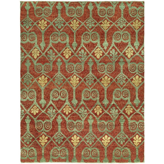 Kalaty Legacy Area Rug LG-020 Vegred Diagonals Petals 6' x 9' Rectangle