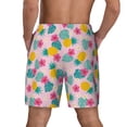 thumbnail image 3 of Kdxio Pineapple And Leaves Print Men's Swim Trunks with Compression Liner 7 Inch Inseam Quick Dry Swim Shorts, 3 of 7