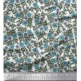 thumbnail image 1 of Soimoi Rayon Fabric Leaves & Floral Block Printed Fabric 1 Yard 56 Inch Wide, 1 of 3