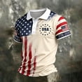 thumbnail image 6 of Zimjoy 250th Anniversary USA Men's Golf Polo Shirt Quick Dry Breathable Mesh USA Flag 1776-2026 Print Short Sleeve Shirt for 4th of July Beige S, 6 of 6
