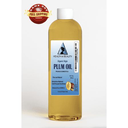 Plum Kernel Oil Unrefined Organic Virgin Natural 100% Pure 12 oz