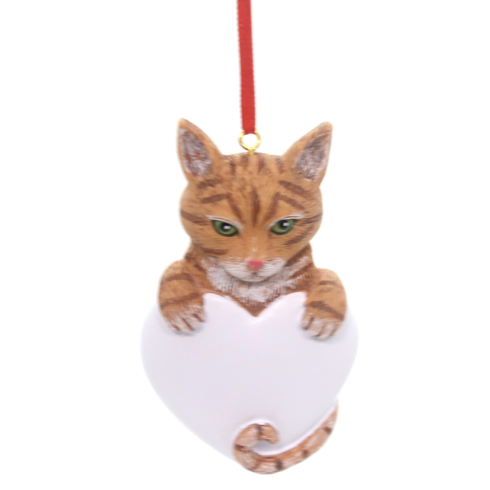 Holiday Ornaments TABBY CAT ORANGE Polyresin Kitten Christmas 540O