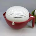 thumbnail image 3 of EeaseMX 1 cesta de filtro portátil de doble capa para lavar arroz, secar frutas y verduras, colador para utensilios de cocina (rojo y blanco), 3 of 7