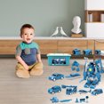 thumbnail image 1 of Juego de Construcción de Coches de Ingeniería con Transformación Magnética, Juguetes Ensamblados, Juguetes de Robot Transformador para Niños, Camiones de Construcción Magnéticos 6 En 1, Vehículos de, 1 of 7