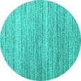 thumbnail image 1 of Ahgly Company Machine Washable Indoor Round Abstract Turquoise Blue Contemporary Area Rugs, 4' Round, 1 of 4