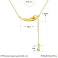 thumbnail image 3 of K-KED 18K Gold Plated Elegant And Cool Two Layers Teardrop Pendant Necklace For Women-White Gold Plated, 3 of 7