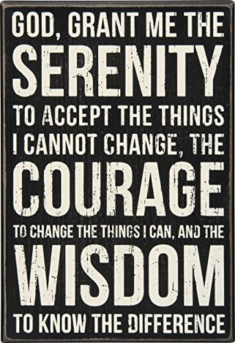 8 x 12-Inches Serenity Prayer Primitives by Kathy Classic Box Sign 