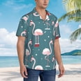 thumbnail image 5 of Easygdp Flamingo Men's Hawaiian Shirts Print Lapel Short Sleeve for Beach, vacation, party, casual occasions - 3X-Large, 5 of 9
