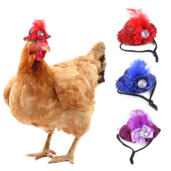 6PCS Chicken Hats Chicken Funny Costume Chicken Hat Pet Hat for Hen Tiny Pets with Adjustable Elastic Chin Strap