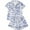 Blue Floral, variant on WIBACKER S-2XL Womens Pajamas Set Short Sleeve Button Down 2 Piece Bowknot Loungewear Sets Tops and Shorts Sleepwear