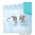 thumbnail image 3 of Pendientes de aro Yashi de plata 925 con circonita cúbica color blanco, 3 of 5