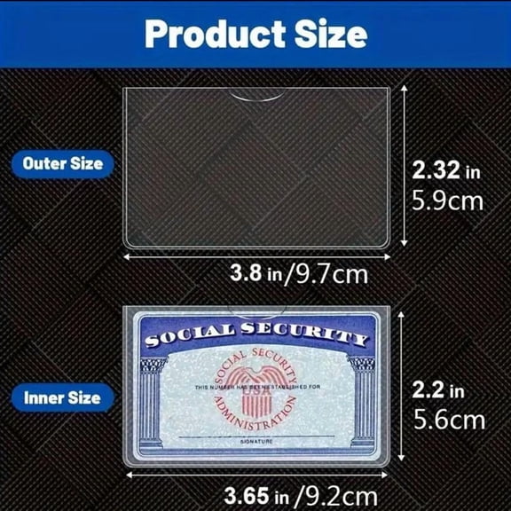 Thickened PVC Transparent Hard Card Holder Horizontal 9.7x5.9cm Waterproof Protector for Social Security Card Driver License Badge Photo Holder Christmas Gifts