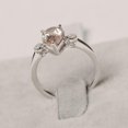 thumbnail image 3 of HeartsAndYou 1.6ct Natural Morganite Diamond Ring Milgrain Trilogy 100% 14k SOLID White Gold, 3 of 8