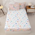thumbnail image 4 of Castle Fairy Unicorn Letter A Zipper Full Size Comforter Sets with Fitted Sheet and 2 Pillowcases,Kawaii Animal Zipper Bedding Set,4pcs,Reversible, 4 of 6