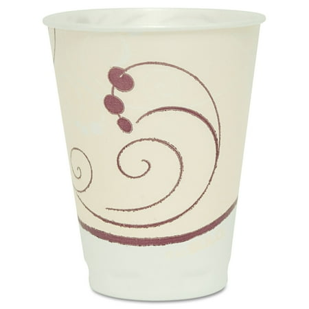Symphony Design Trophy Foam Hot/Cold Drink Cups, 12oz, Beige, 100/Pack