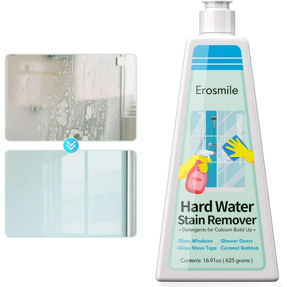 Hard Water Stain Remover, Shower Glass & Shower Door Cleaner, Removes Calcium Build Up for Toilet Bowl & All Household Cleaner
