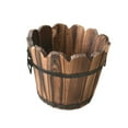 thumbnail image 4 of jinwen Wood Barrel Planter Gift Decorative Plant Container for Plants Yard Backyard, 4 of 9