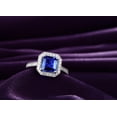 thumbnail image 3 of Antique 1 Carat princess cut Sapphire and Diamond Engagement Ring in White Gold, 3 of 4