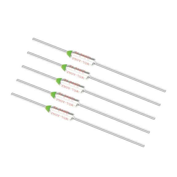 Uxcell 250V 10A TF 216 Celsius Temperature Thermal Fuse Electrical Circuit Cutoff Aluminum Silver Tone 5pcs