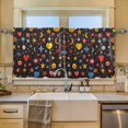 thumbnail image 2 of Yayeee Kitchen Curtains Tier Set of 2 Light Filtering 57"x24" Over Sink Window Panels, Moon Pattern, 2 of 7