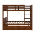 thumbnail image 5 of Wood Full Over Full Bunk Bed with Storage Drawers, Convertible Bunk Bed Frame with Ladder, Solid Wood Detachable Bunk Bed, Space-Saving , Walnut, 5 of 9