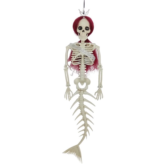 Calavera Sirena Terror Adorno Hueso Flexible Esqueleto Halloween Con Color Articulaciones Móviles La Casa Encantada Rojo