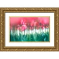 thumbnail image 1 of Suzuki, Takashi 32x21 Gold Ornate Wood Framed with Double Matting Museum Art Print Titled - Lined tulips, 1 of 4