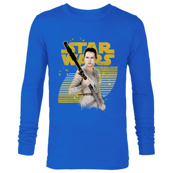 Star Wars The Force Awakens Rey Stands Strong - Long Sleeve T-Shirt for Men - Customized-Royal