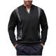 thumbnail image 2 of pstuiky Camisas suaves de manga larga para hombre, Sudadera con cuello en V y manga larga con estampado de colores sólidos para hombre camisetas de hombre l, 2 of 9