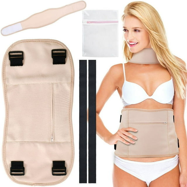 3Pcs Waist Neck Oil Pack Set with Laundry Bag Washable Reusable Essential Oil Wrap Leak-Proof Oil Pack Wrap with Removable Elastic Straps Soft Bamboo Flannel Oil Pack for Waist Neck